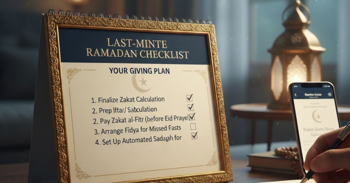 Last-Minute Ramadan Checklist: Zakat, Zakat al-Fitr, Fidya, and Giving Plan